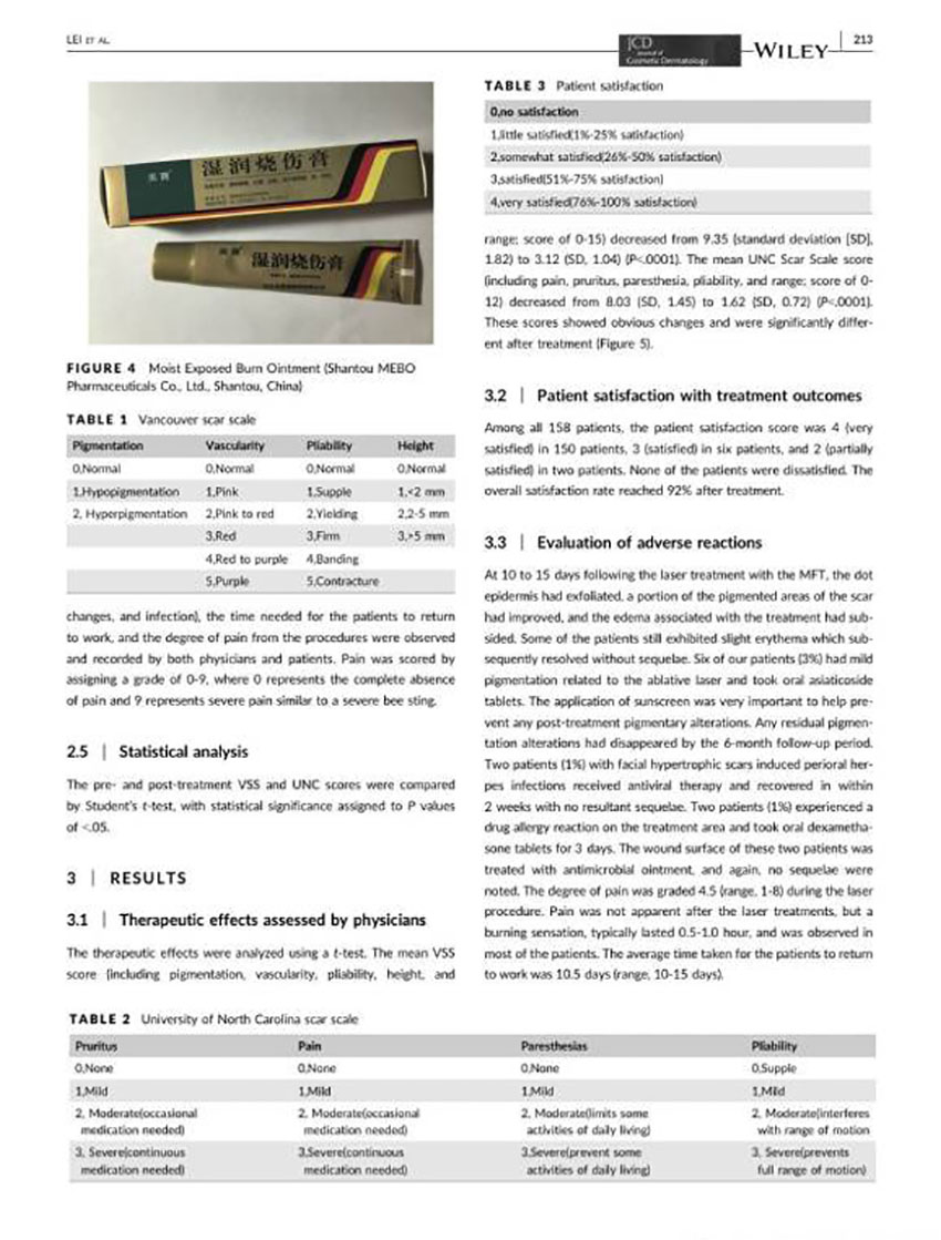 9170金沙集团_湿润烧伤膏对超脉冲CO2点阵激光干预兔耳浅表性瘢痕真皮—表皮毗连区组织学的影响