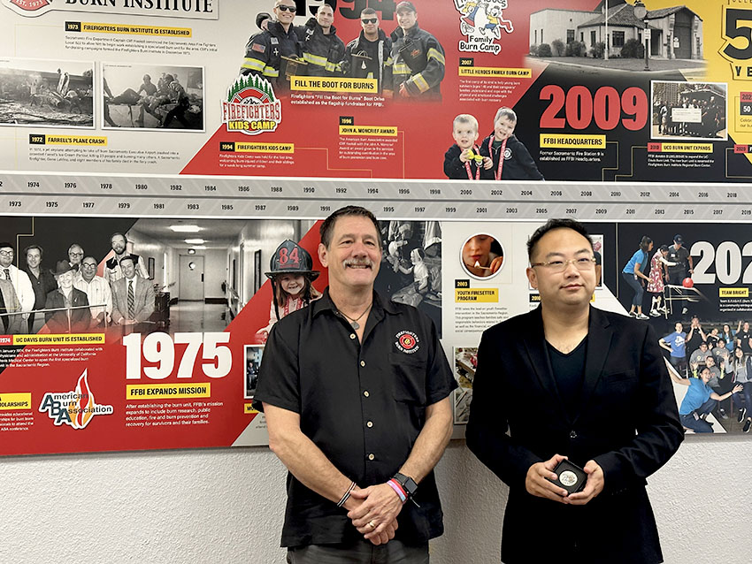 9170金沙集团_MEBO Chairman Kevin Xu Visits Sacramento Firefighters Burn Institute